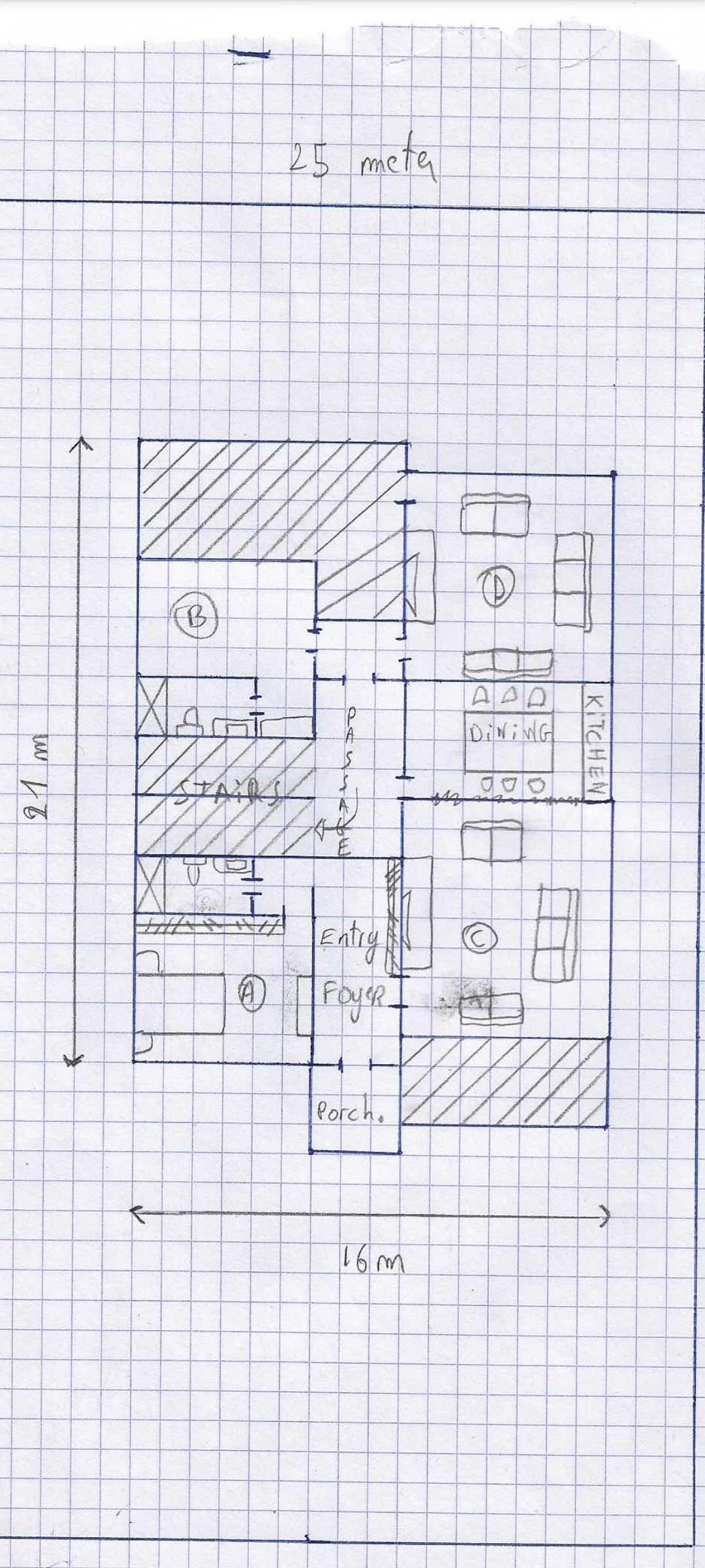 16X22 SQM 2BHK HOUSE PLAN House Plan PDF – Floor Plan Drawing
