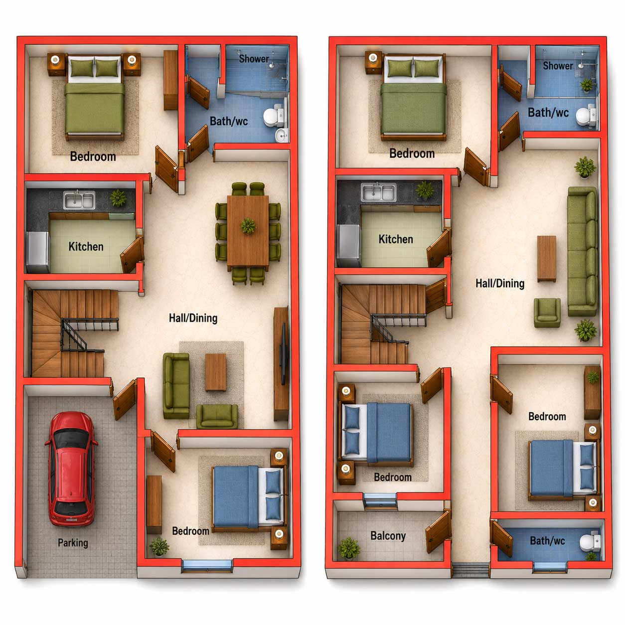 21X36 SFT DUPLEX HOUSE PLAN