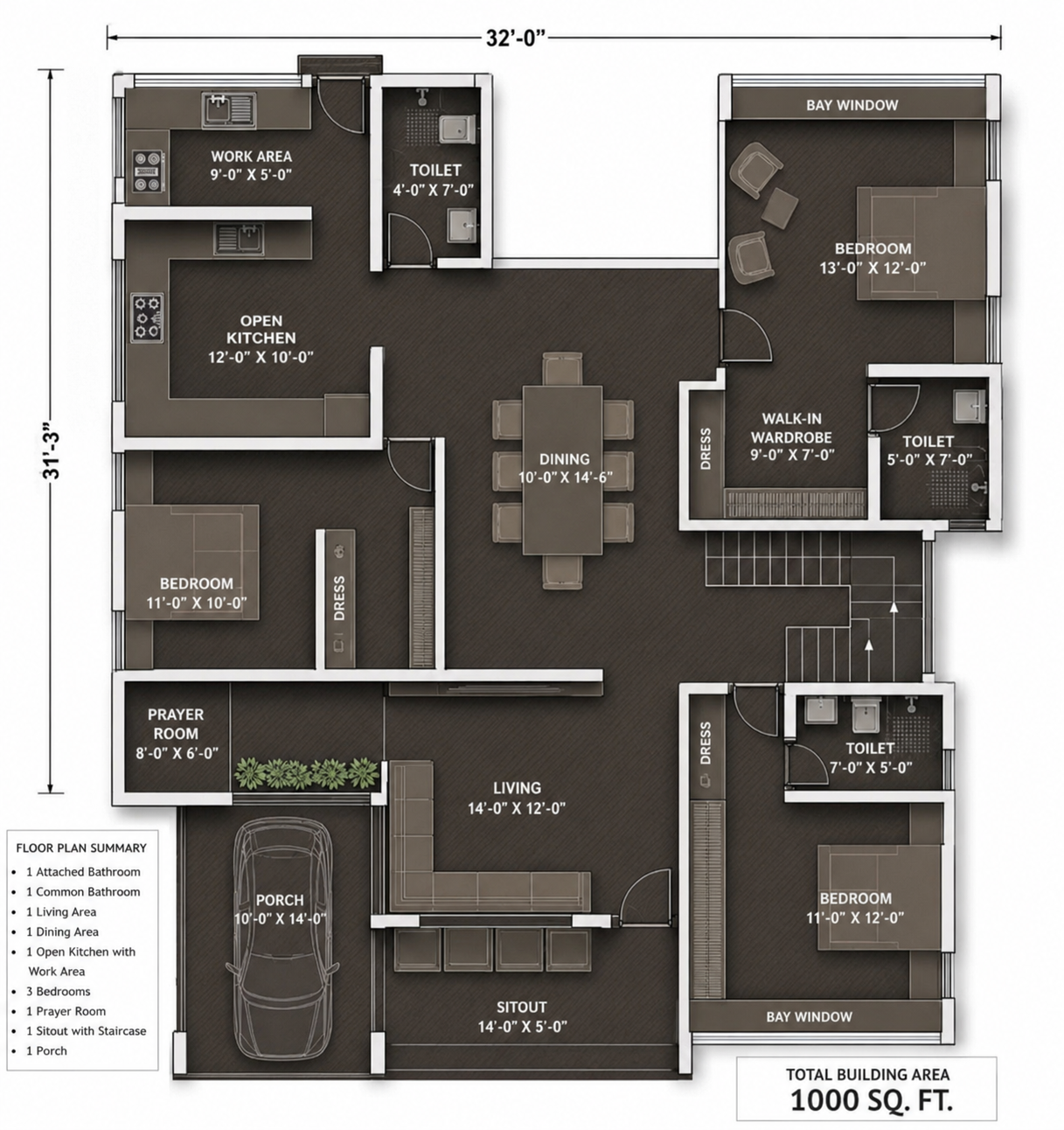3BHK HOUSE PLAN